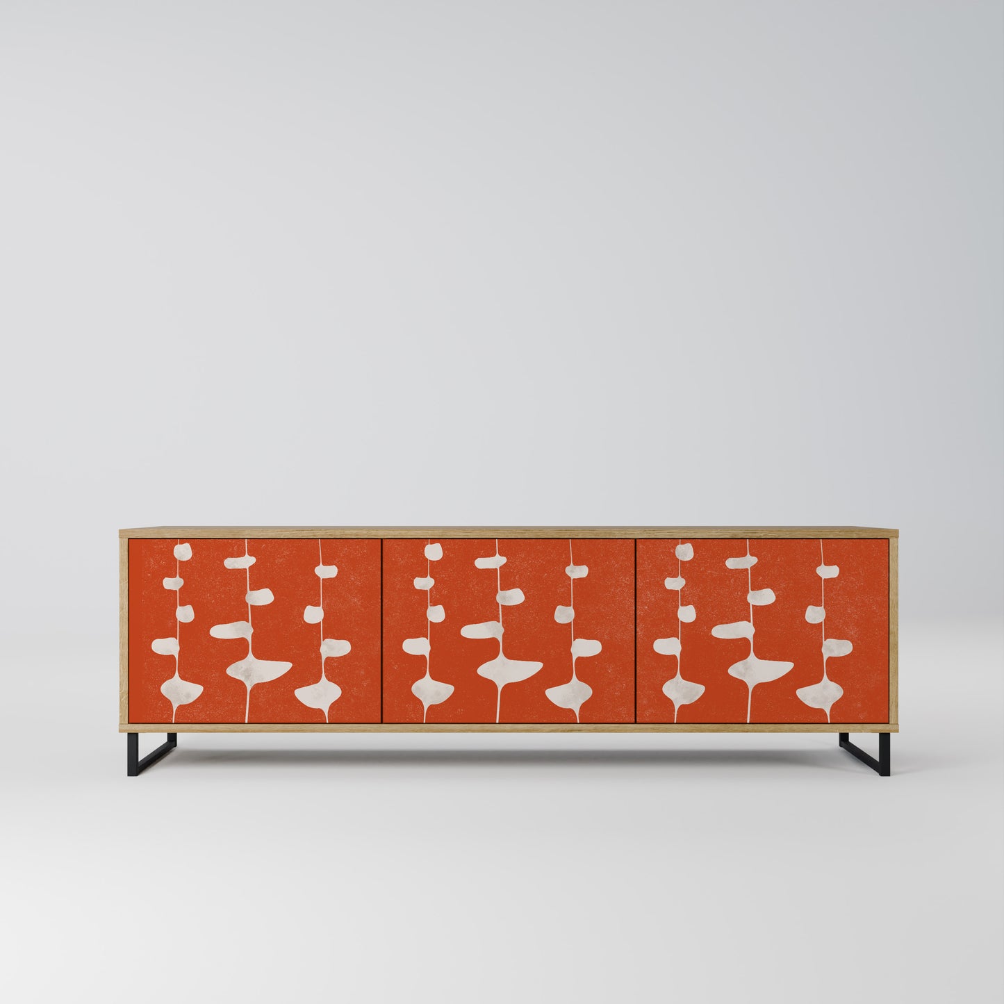 COURAGE MOLD 3-Door TV Stand in Oak Effect