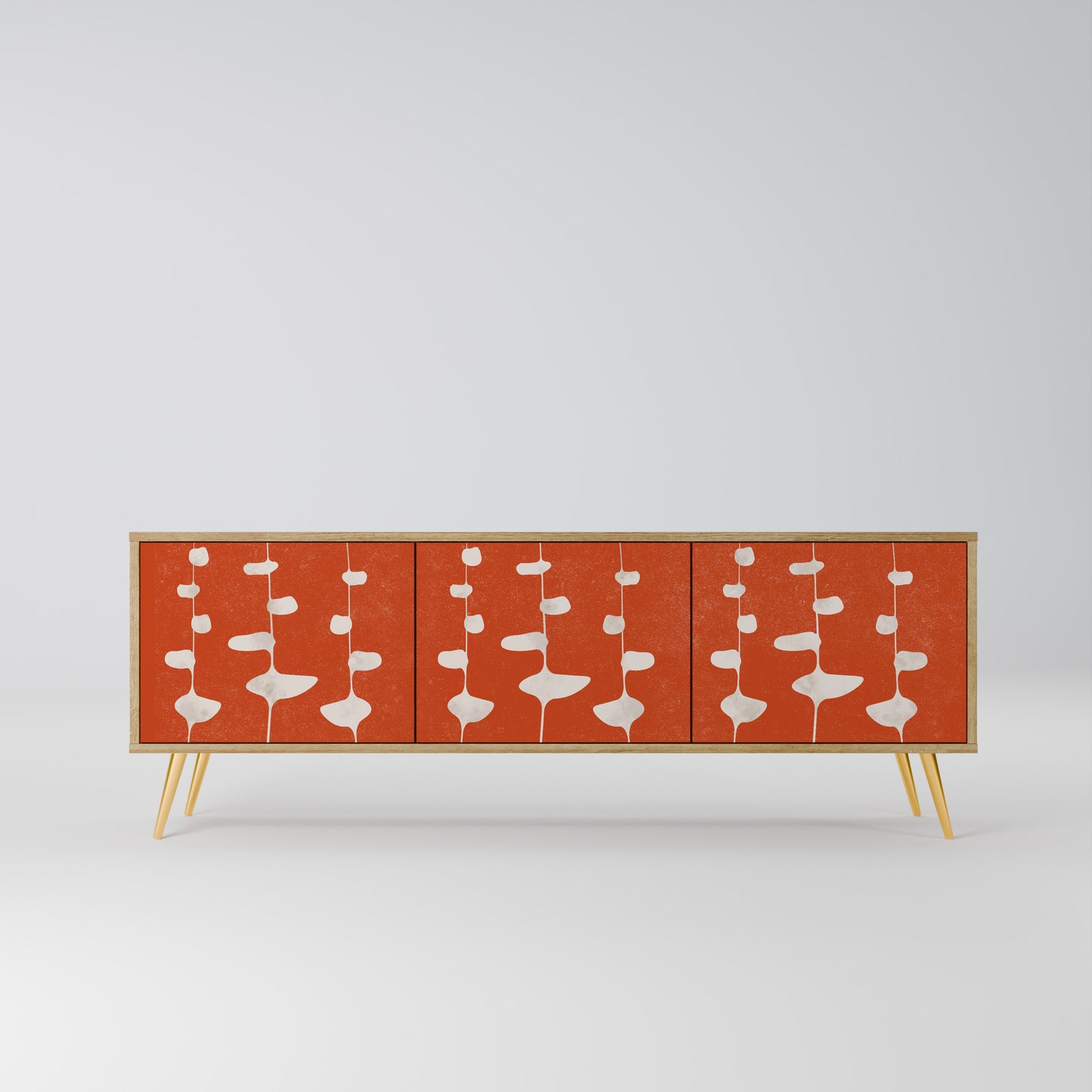 COURAGE MOLD 3-Door TV Stand in Oak Effect