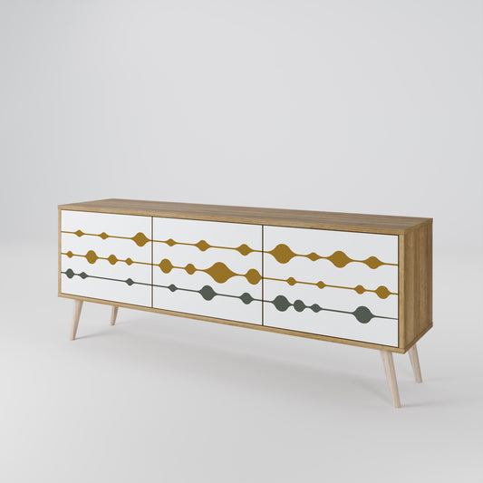 VIVID TONE 3-Door TV Stand in Oak Effect