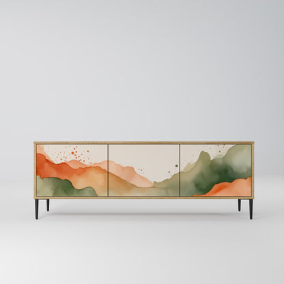 WATERCOLOUR PEAKS 3-Door TV Stand in Oak Effect