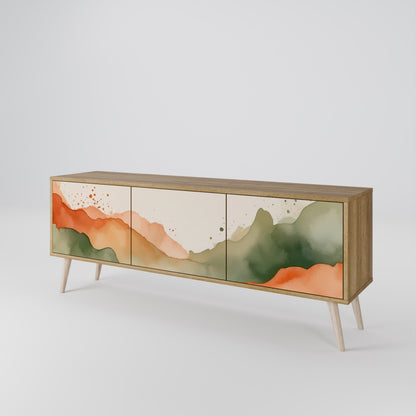 WATERCOLOUR PEAKS 3-Door TV Stand in Oak Effect