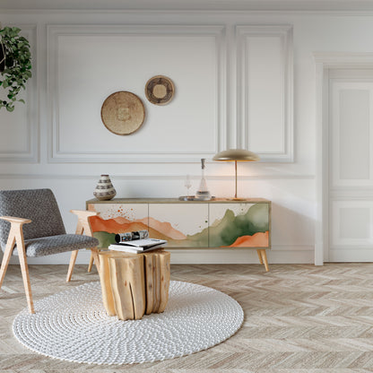 WATERCOLOUR PEAKS 3-Door TV Stand in Oak Effect