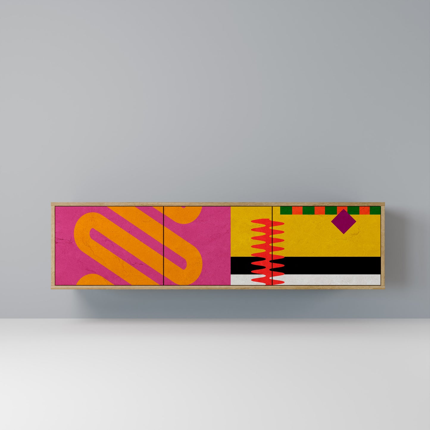 VIVID ART Mobile TV a 3 Ante in Effetto Rovere