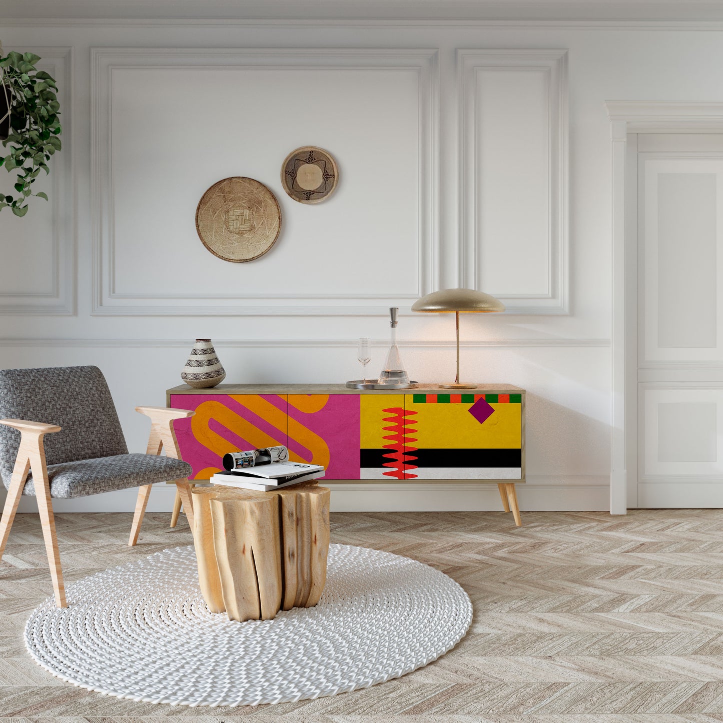 VIVID ART Mobile TV a 3 Ante in Effetto Rovere