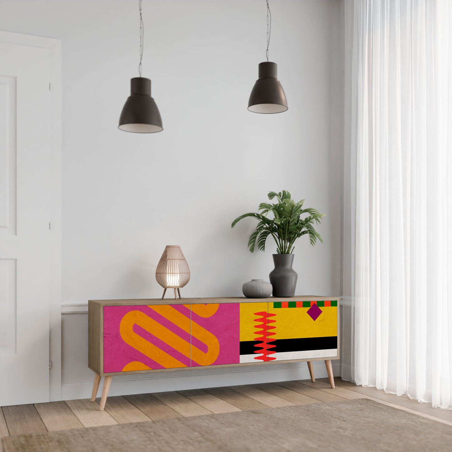VIVID ART Mobile TV a 3 Ante in Effetto Rovere