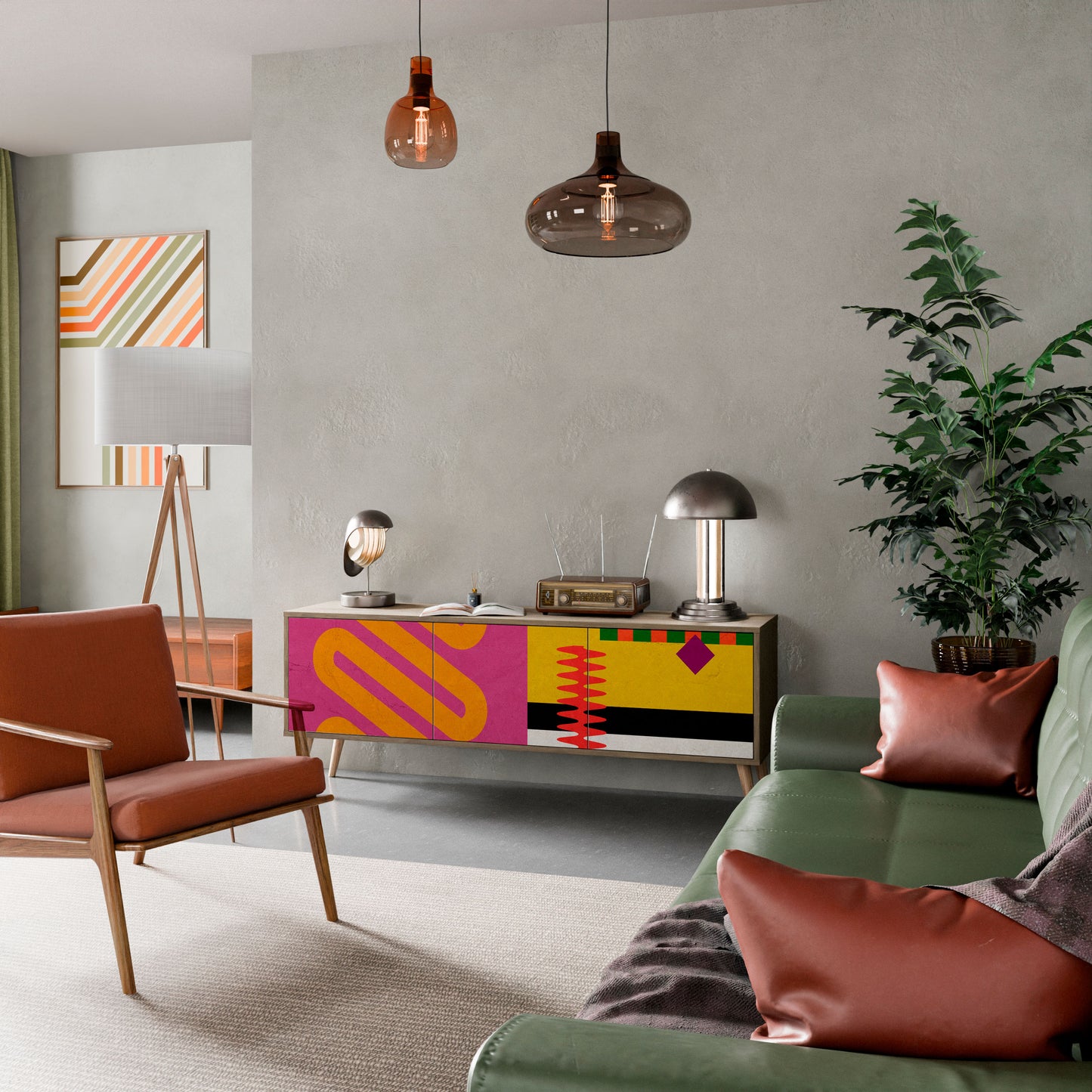 VIVID ART Mobile TV a 3 Ante in Effetto Rovere