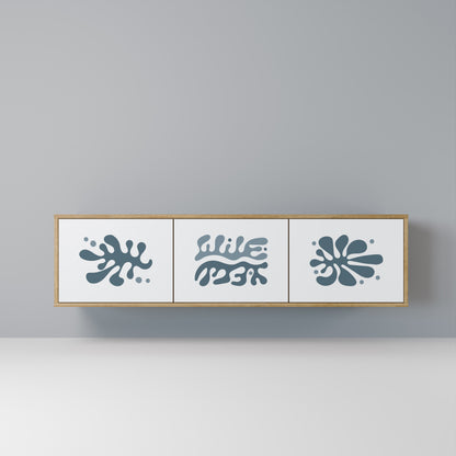 WONDERLAND VEGETATION 3-Door TV Stand in Oak Effect