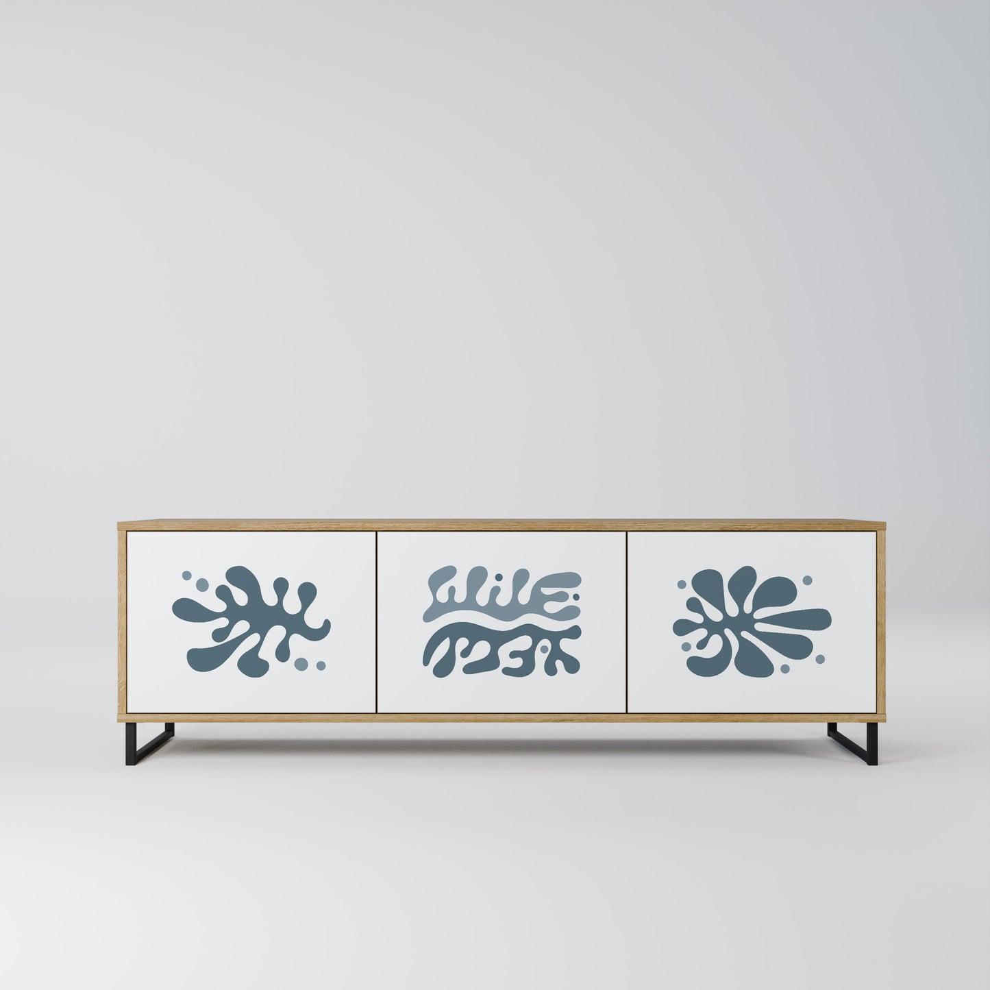 WONDERLAND VEGETATION 3-Door TV Stand in Oak Effect