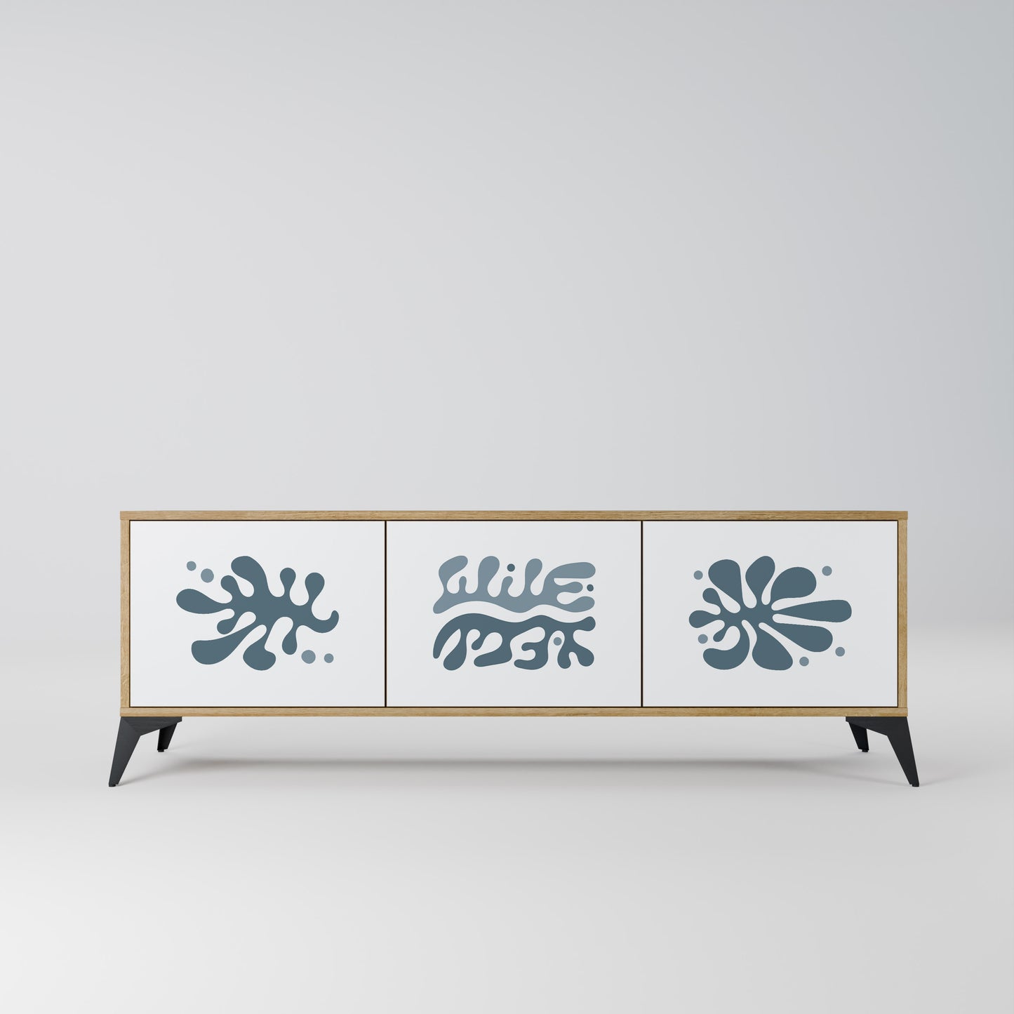 WONDERLAND VEGETATION 3-Door TV Stand in Oak Effect