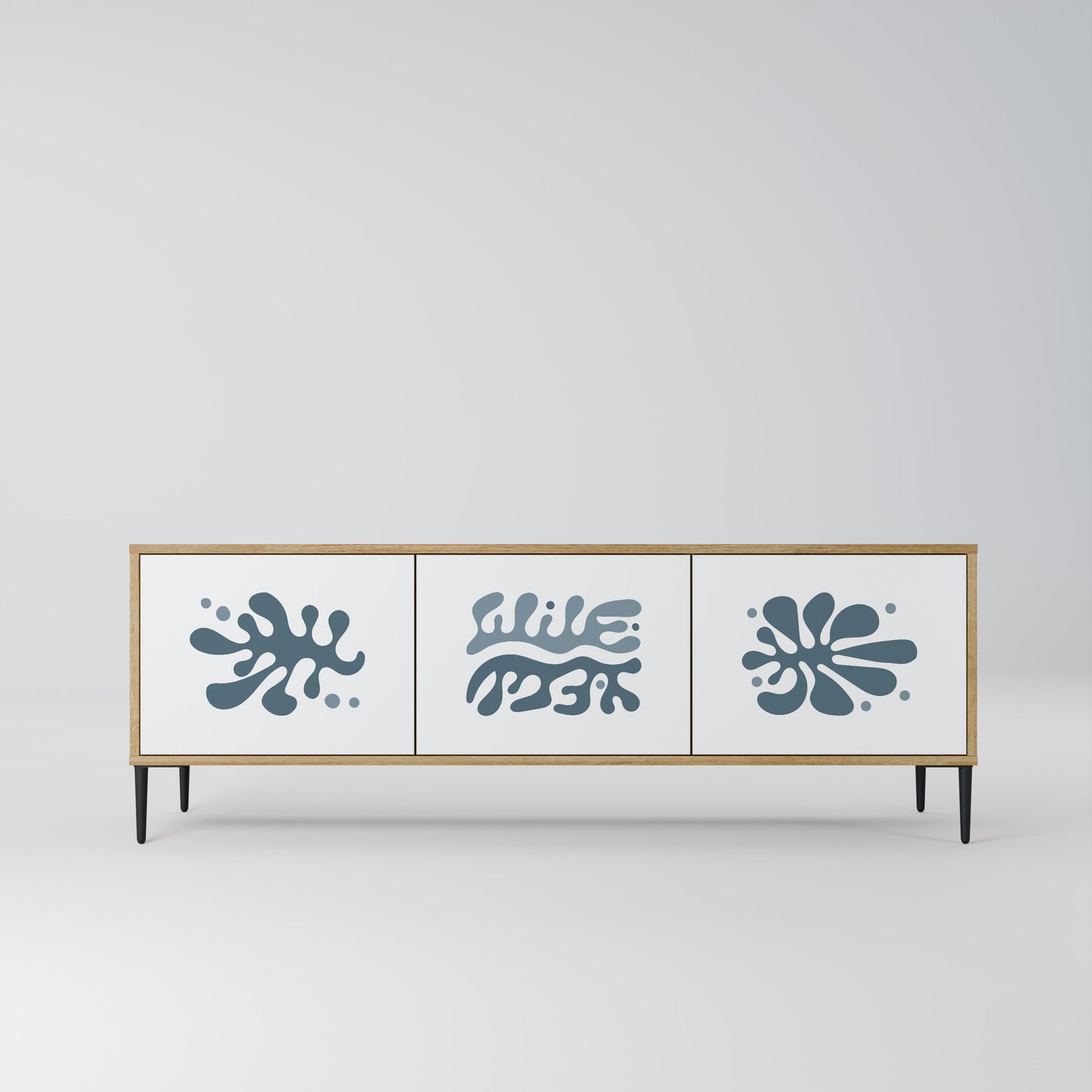 WONDERLAND VEGETATION 3-Door TV Stand in Oak Effect