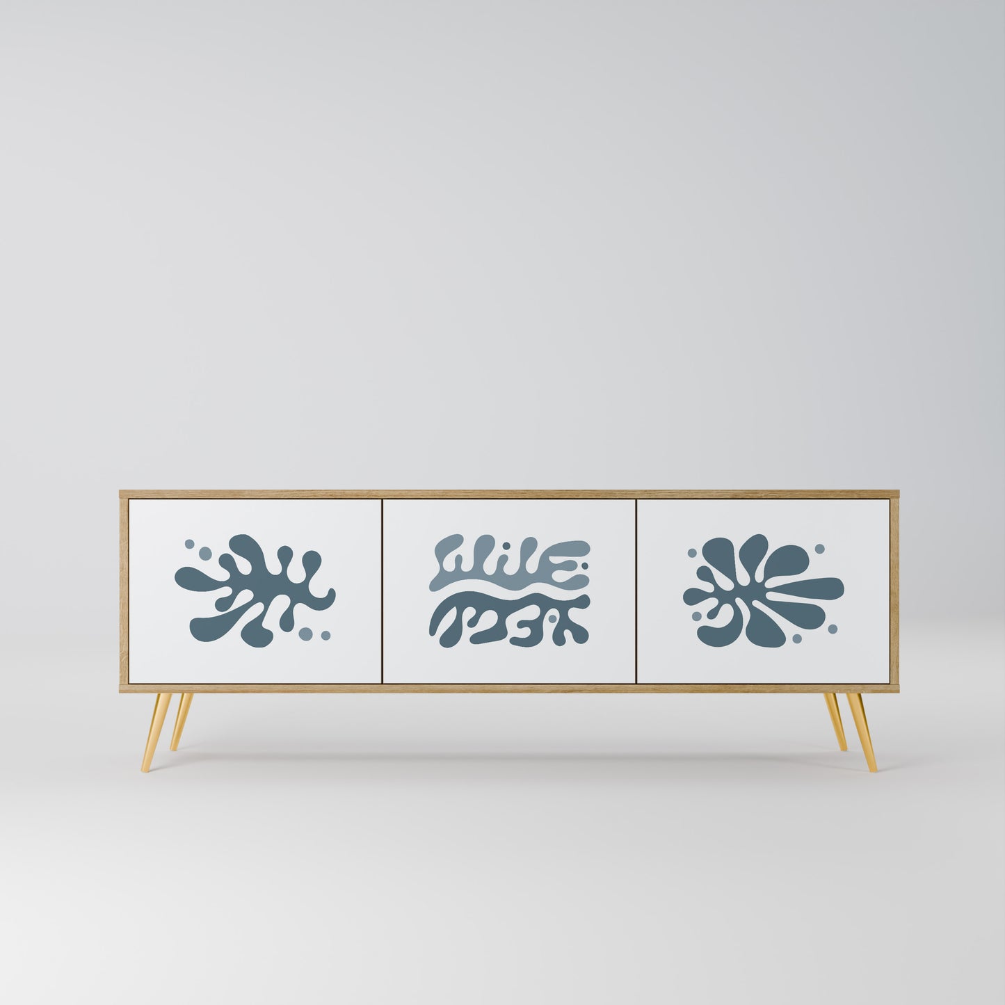 WONDERLAND VEGETATION 3-Door TV Stand in Oak Effect