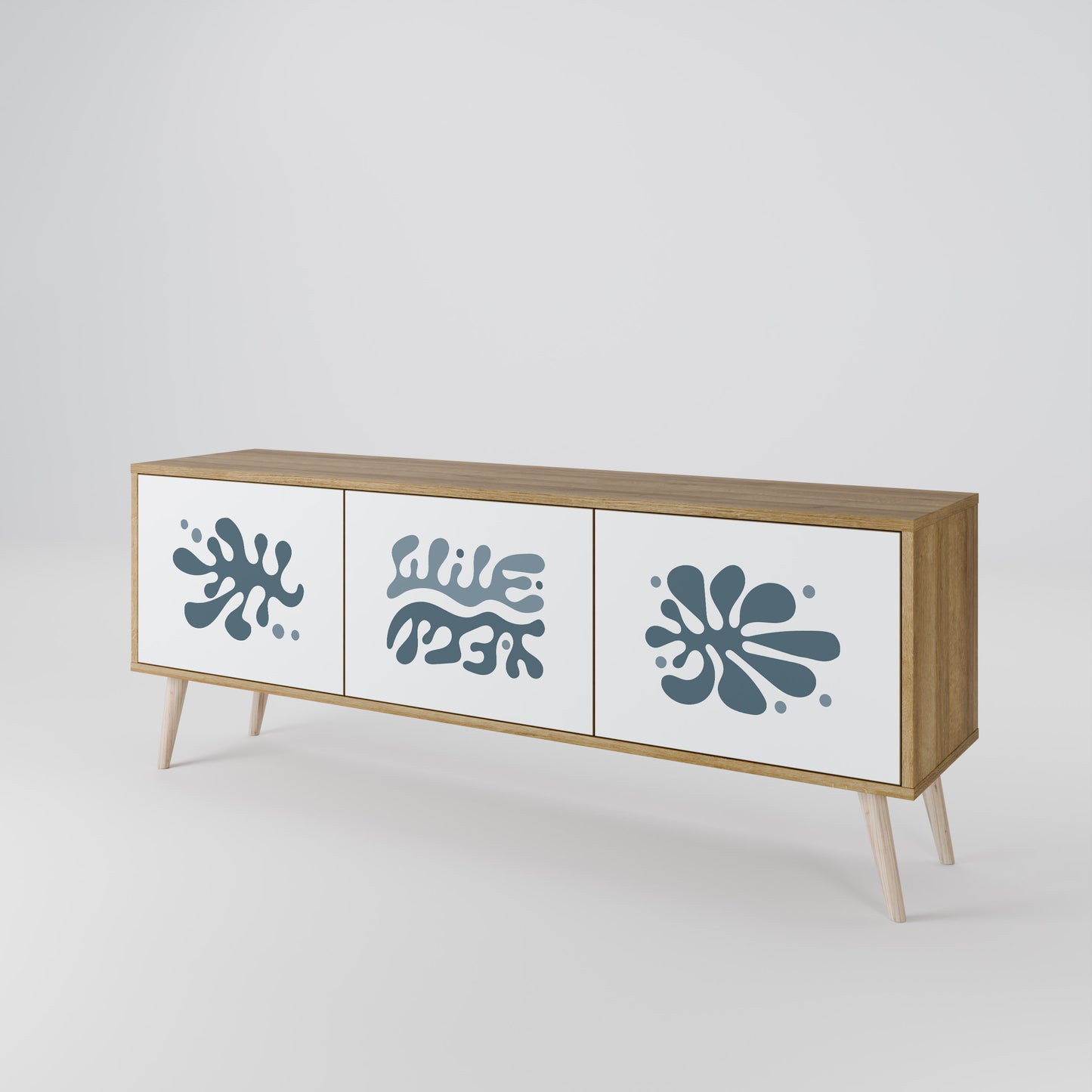 WONDERLAND VEGETATION 3-Door TV Stand in Oak Effect