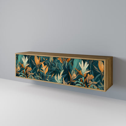 FLORAL SERENITY Mobile TV a 3 Ante in Effetto Rovere