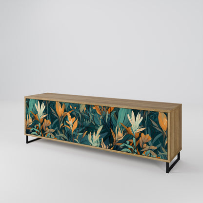 FLORAL SERENITY Mobile TV a 3 Ante in Effetto Rovere