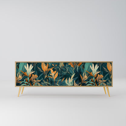 FLORAL SERENITY Mobile TV a 3 Ante in Effetto Rovere