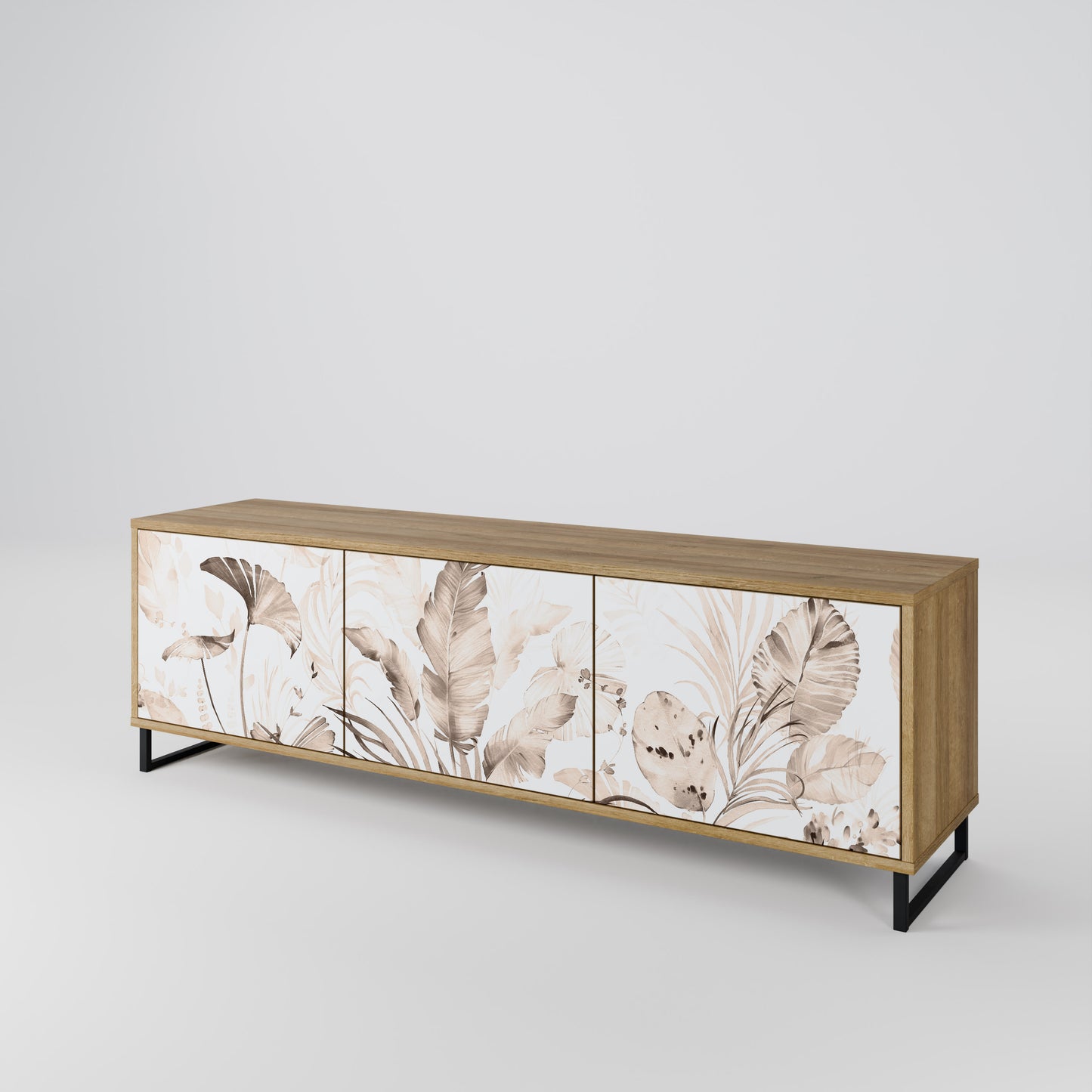 WILD TENDERNESS 3-Door TV Stand in Oak Effect