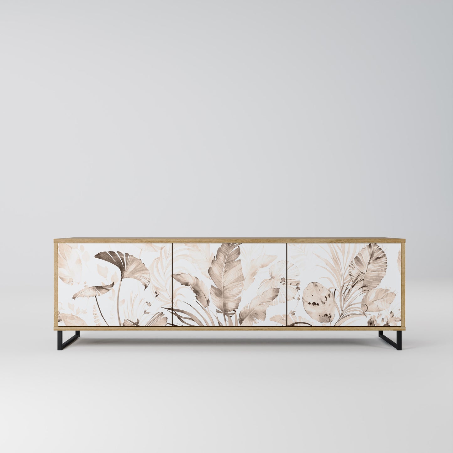 WILD TENDERNESS 3-Door TV Stand in Oak Effect