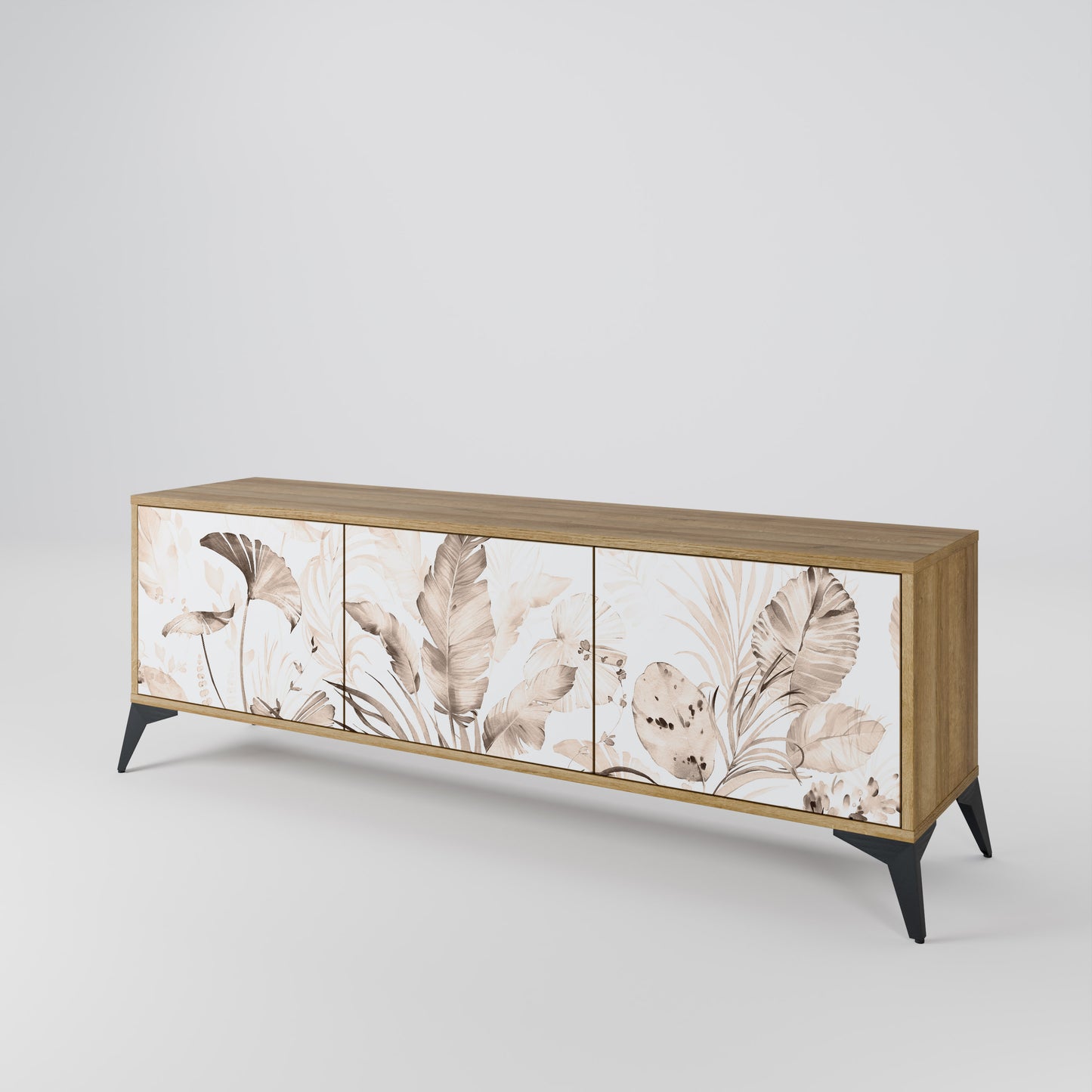 WILD TENDERNESS 3-Door TV Stand in Oak Effect