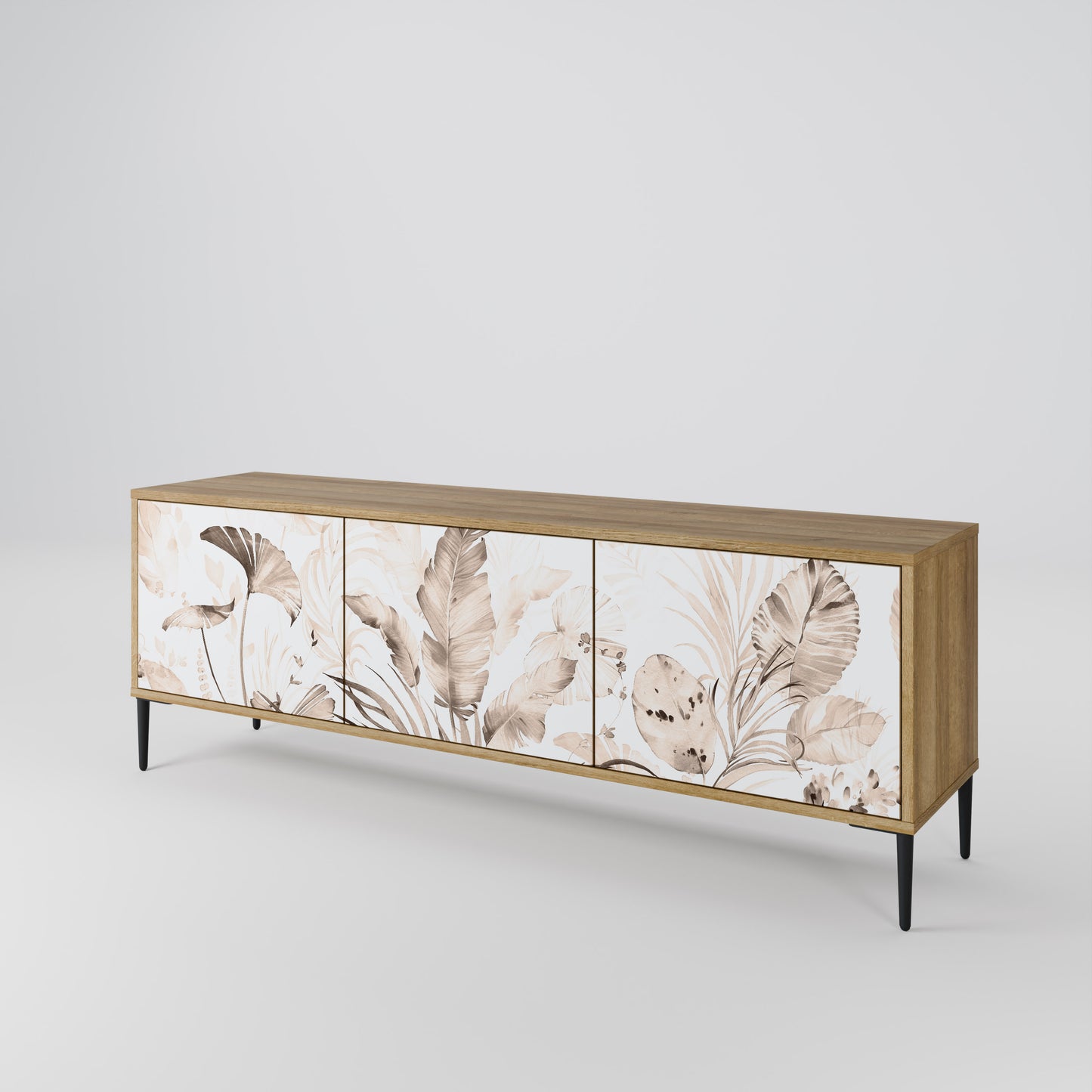 WILD TENDERNESS 3-Door TV Stand in Oak Effect