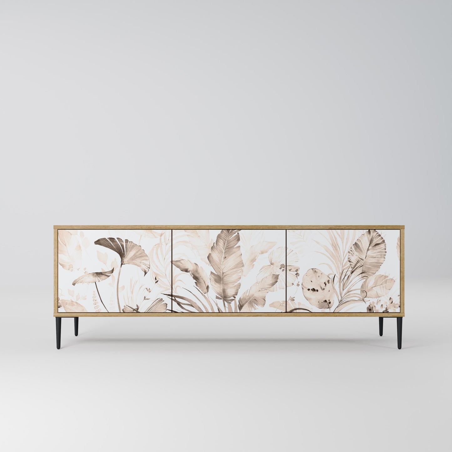 WILD TENDERNESS 3-Door TV Stand in Oak Effect