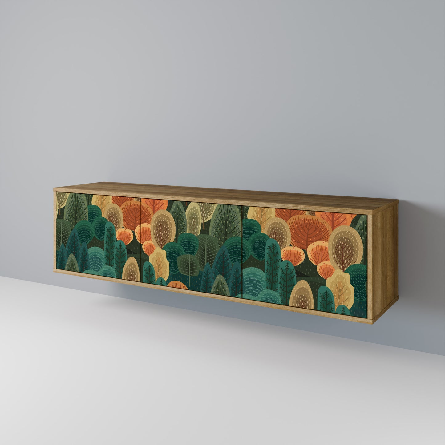 AUTUMN KALEIDOSCOPE 3-Door TV Stand in Oak Effect