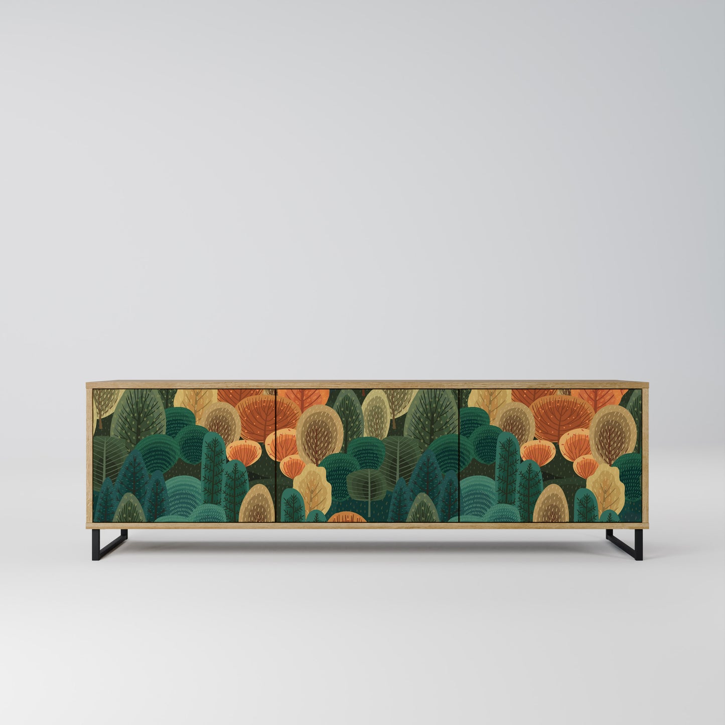 AUTUMN KALEIDOSCOPE 3-Door TV Stand in Oak Effect