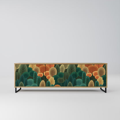 AUTUMN KALEIDOSCOPE 3-Door TV Stand in Oak Effect