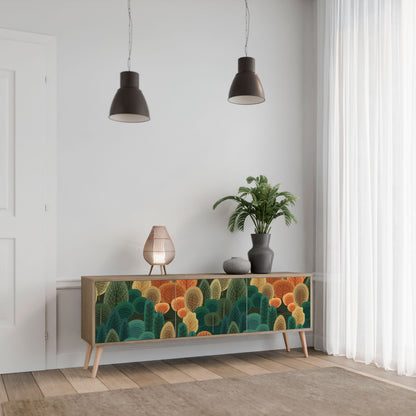 AUTUMN KALEIDOSCOPE 3-Door TV Stand in Oak Effect