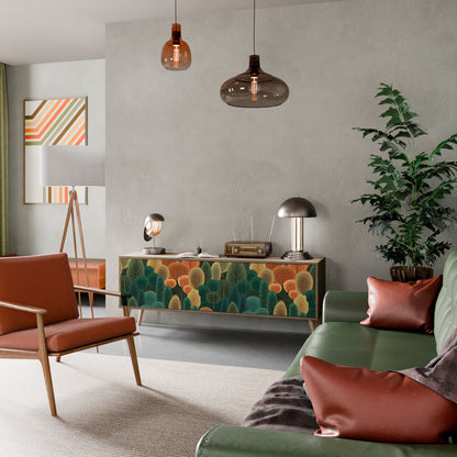 AUTUMN KALEIDOSCOPE 3-Door TV Stand in Oak Effect