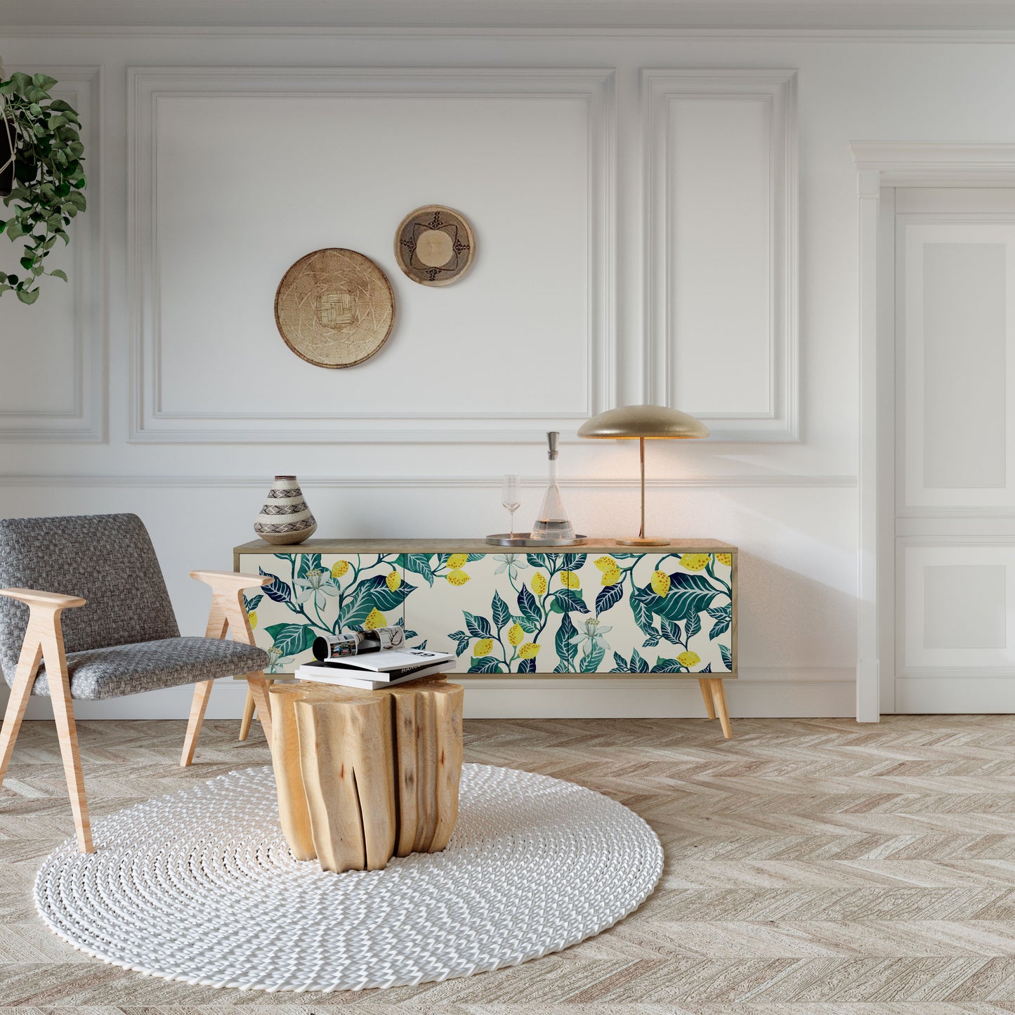 LEMON TREE Mobile TV a 3 Ante in Effetto Rovere