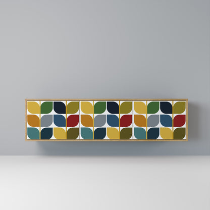 WEIGHTLESS HOURS 3-Door TV Stand in Oak Effect