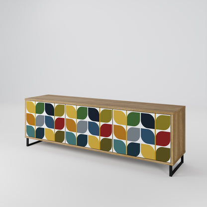 WEIGHTLESS HOURS 3-Door TV Stand in Oak Effect