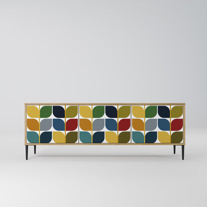 WEIGHTLESS HOURS 3-Door TV Stand in Oak Effect