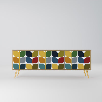 WEIGHTLESS HOURS 3-Door TV Stand in Oak Effect