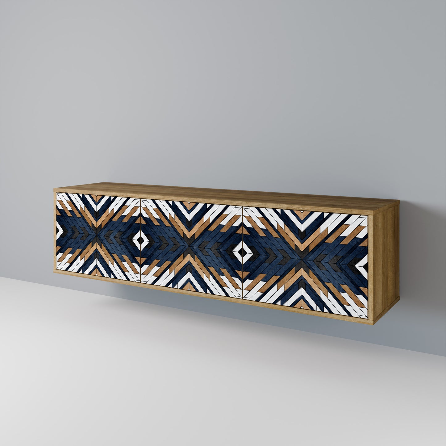 ARTFUL GEOMETRY Mobile TV a 3 Ante in Effetto Rovere