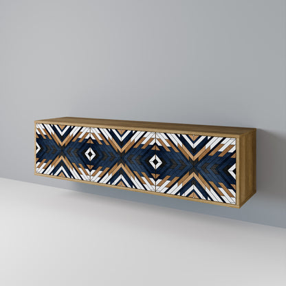 ARTFUL GEOMETRY Mobile TV a 3 Ante in Effetto Rovere