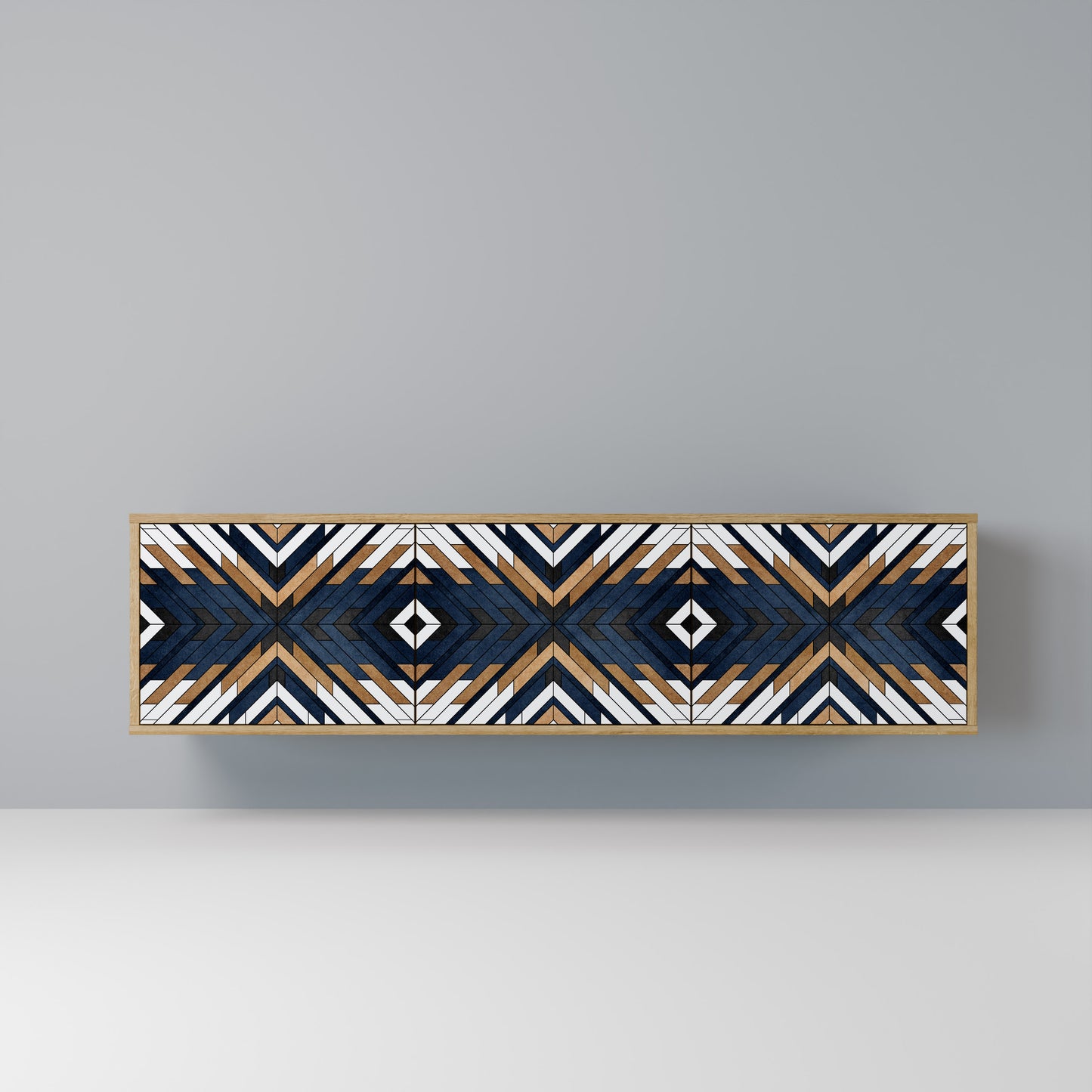 ARTFUL GEOMETRY Mobile TV a 3 Ante in Effetto Rovere