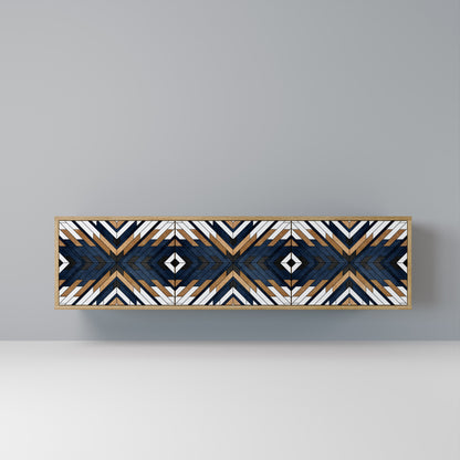 ARTFUL GEOMETRY Mobile TV a 3 Ante in Effetto Rovere