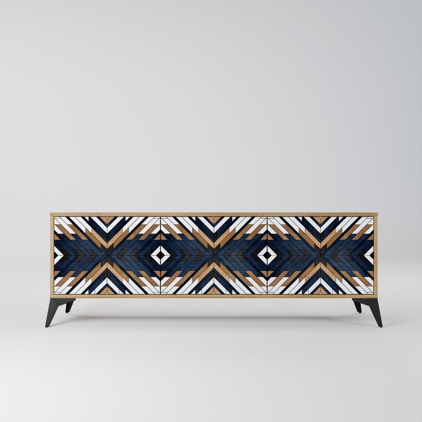 ARTFUL GEOMETRY Mobile TV a 3 Ante in Effetto Rovere