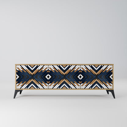 ARTFUL GEOMETRY Mobile TV a 3 Ante in Effetto Rovere