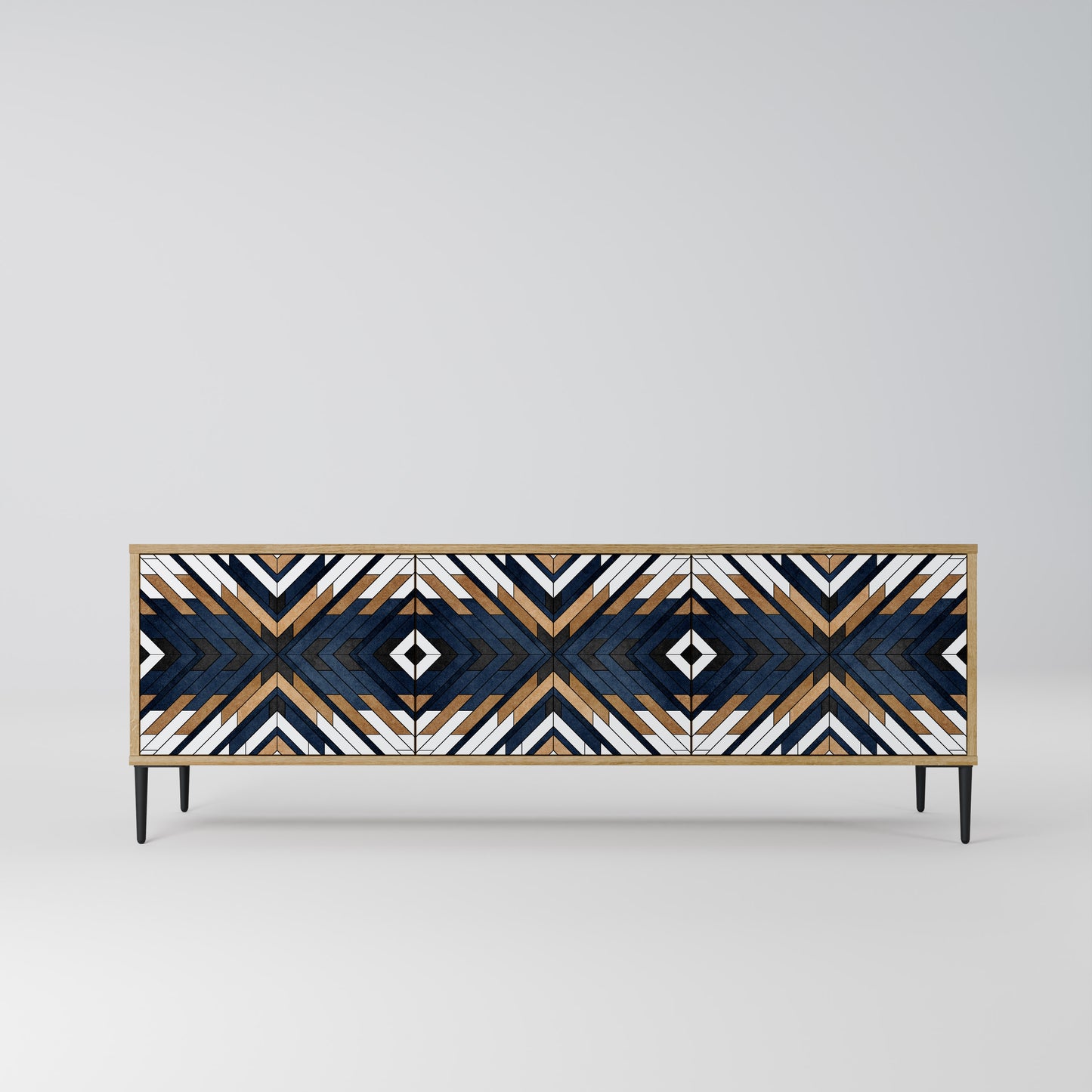 ARTFUL GEOMETRY Mobile TV a 3 Ante in Effetto Rovere