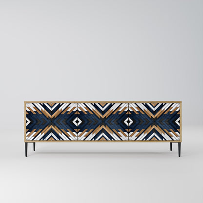 ARTFUL GEOMETRY Mobile TV a 3 Ante in Effetto Rovere