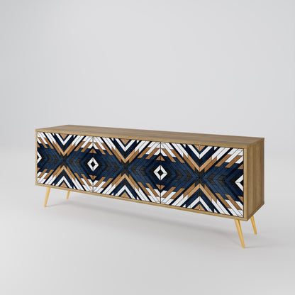 ARTFUL GEOMETRY Mobile TV a 3 Ante in Effetto Rovere