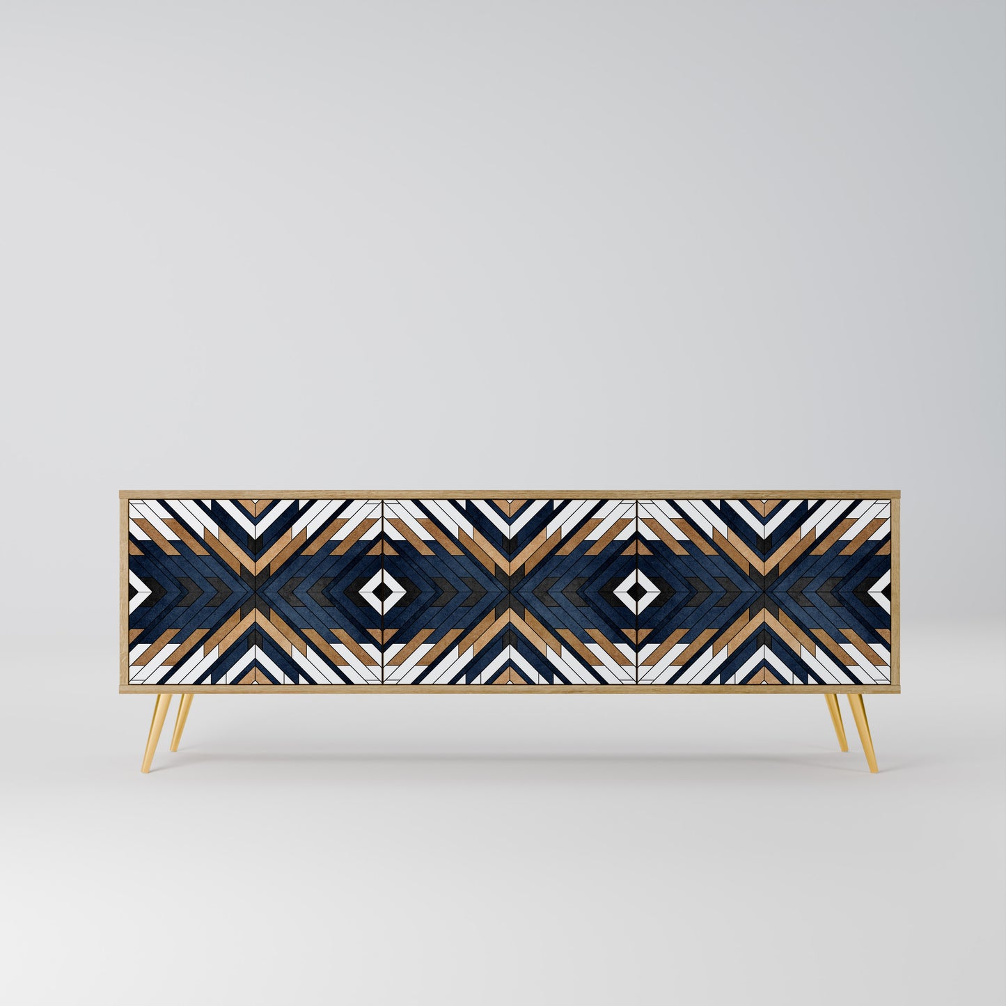 ARTFUL GEOMETRY Mobile TV a 3 Ante in Effetto Rovere