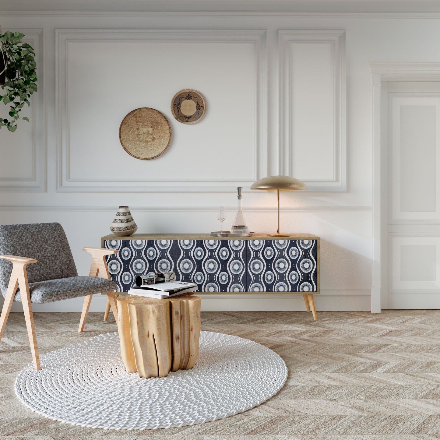 GRAPHITE EYES Mobile TV a 3 Ante in Effetto Rovere