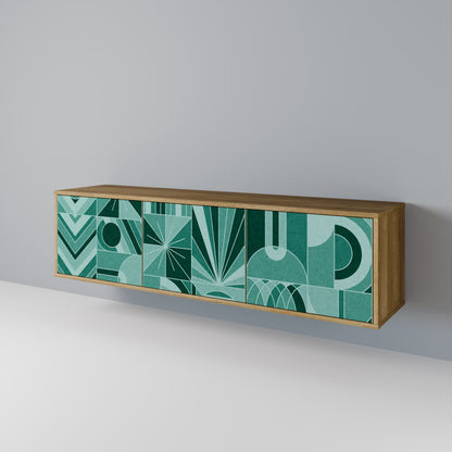 HARMONIC GRID 3-Door TV Stand in Oak Effect