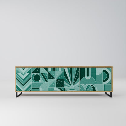 HARMONIC GRID 3-Door TV Stand in Oak Effect