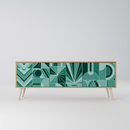 HARMONIC GRID 3-Door TV Stand in Oak Effect