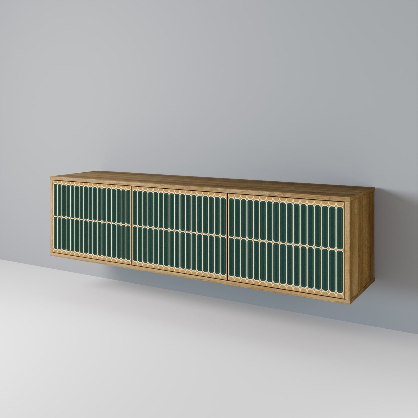 ILUSION GATE 3-Door TV Stand in Oak Effect