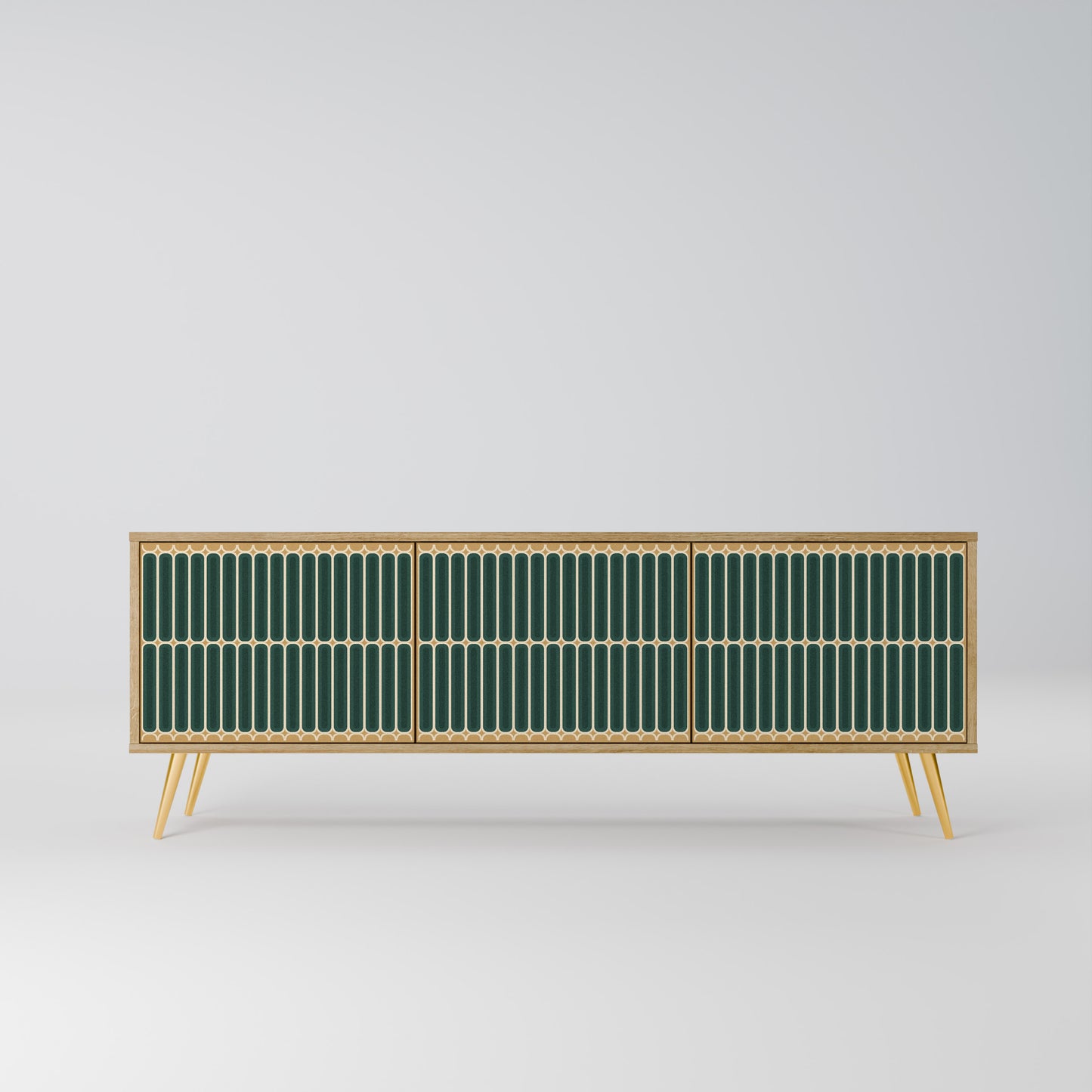 ILUSION GATE 3-Door TV Stand in Oak Effect